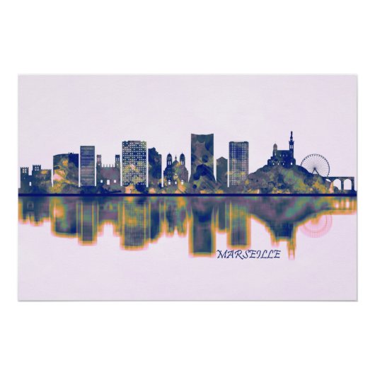 Marseille Skyline Poster (Vorderseite)