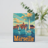 Marseille Sunshine: Segeln im Mittelmeer Postkarte (Stehend Vorderseite)