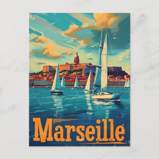 Marseille Sunshine: Segeln im Mittelmeer Postkarte (Vorderseite)