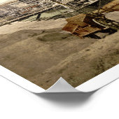 Marseilles Harbour & Cathedral 1900 antique Frankr Poster (Ecke)