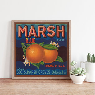 Marsh Brand   Vintages Zitruszeichen Poster