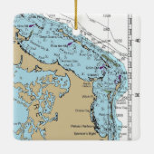 Marsh Harbor Abaco Chart Keramikornament (Rückseite)