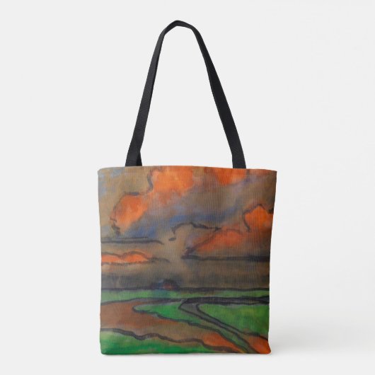 Marsh Landschaft unter roten Wolken | Emil Nolde | Tasche (Rückseite)