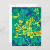 Marsh Marigold Summer Wildblumen Blumengemälde Postkarte (Vorne/Hinten)