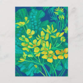 Marsh Marigold Summer Wildblumen Blumengemälde Postkarte