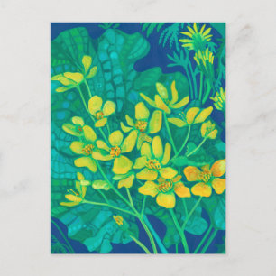 Marsh Marigold Summer Wildblumen Blumengemälde Postkarte