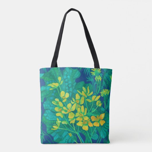 Marsh Marigold Summer Wildblumen Blumengemälde Tasche (Rückseite)