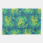Marsh Marigold Wildblumen Gelbe Blumenmuster Geschirrtuch (Horizontal)