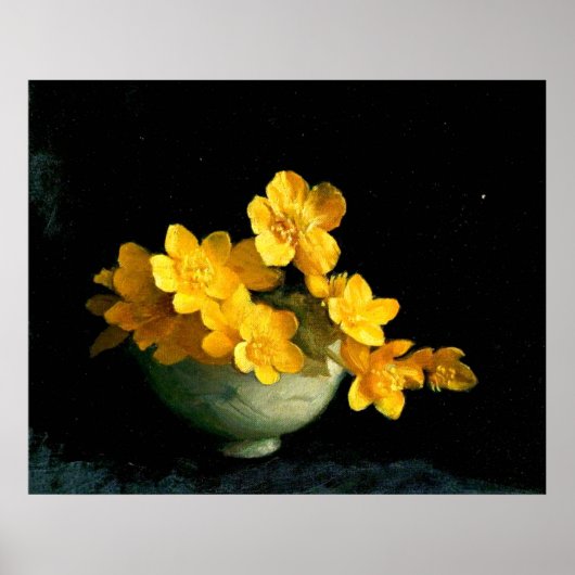 Marsh Marigolds, Stilllebenmalerei Poster (Vorne)