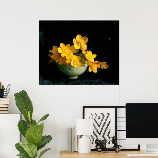 Marsh Marigolds, Stilllebenmalerei Poster (Heimbüro)
