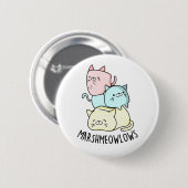 Marsh-meow Funny Cat Marshmallow PUn Button (Vorne & Hinten)