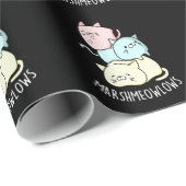 Marsh-meow Funny Cat Marshmallow Pun Dark BG Geschenkpapier (Rolleneckpunkt)