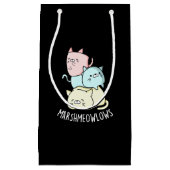 Marsh-meow Funny Cat Marshmallow Pun Dark BG Kleine Geschenktüte (Vorderseite)