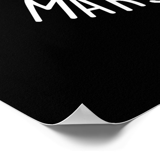 Marsh-meow Funny Cat Marshmallow Pun Dark BG Poster (Ecke)