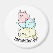 Marsh-meow Funny Cat Marshmallow PUn Magnet (Vorne)
