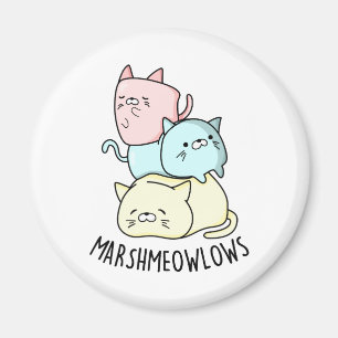 Marsh-meow Funny Cat Marshmallow PUn Magnet