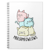 Marsh-miow-Funny Cat Marshmallow Pun Notizblock (Vorderseite)