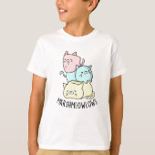 Marsh-miow-Funny Cat Marshmallow Pun T-Shirt (Vorderseite)