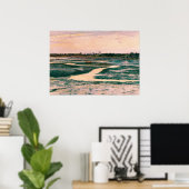 Marsh mit Pink Sky Vintage Landschaft Poster (Heimbüro)