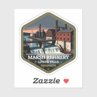 Marsh Refinery Lower Falls Innsmouth Vintage Trave Aufkleber