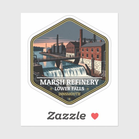 Marsh Refinery Lower Falls Innsmouth Vintage Trave Aufkleber (Blatt)