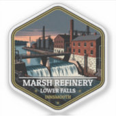 Marsh Refinery Lower Falls Innsmouth Vintage Trave Aufkleber (Vorderseite)