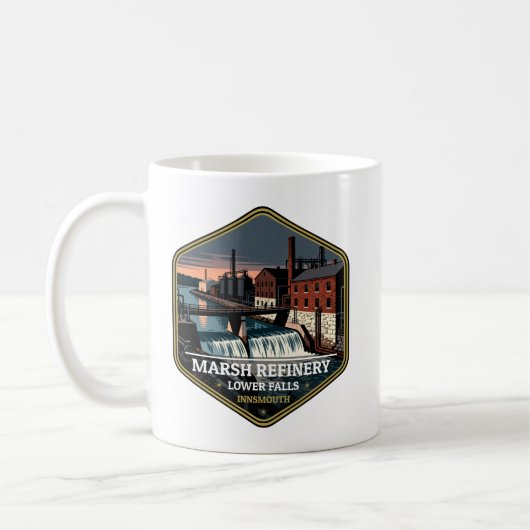 Marsh Refinery Lower Falls Innsmouth Vintage Trave Kaffeetasse (Links)