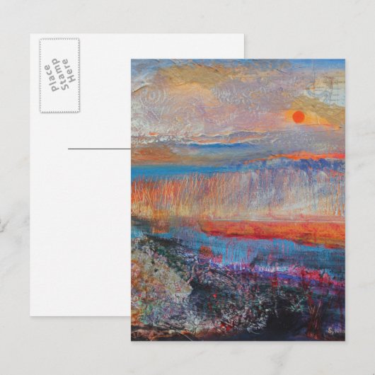 Marsh Sunset 2013 Postkarte (Vorne/Hinten)