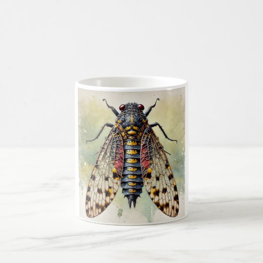 Marsh Treader Insect 180724IREF202 - Watercolor Kaffeetasse (Mittel)