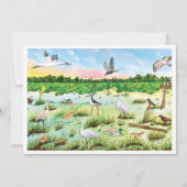 Marsh Wetlands Flat Greeting Card Dankeskarte (Vorderseite)
