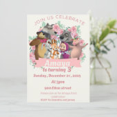 Marsha & Bear birthday invitation theme Einladung (Stehend Vorderseite)