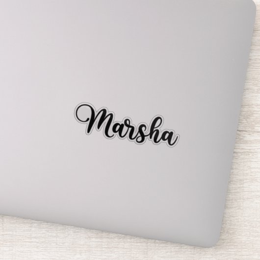 Marsha Name - Handgeschriebene Kalligrafie Aufkleber (Detail)