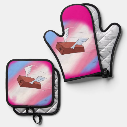 Marsha P. Johnson singt ihre Befürchtungen (voll) Ofenhandschuh & Topflappen-Set (Vorderseite/Rückseite)