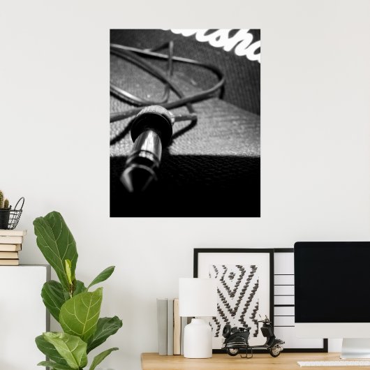 Marshall Amp & Jack Lead (B&W-Version) Poster (Heimbüro)