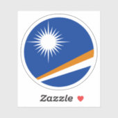 Marshall-Inseln-Flaggenrundkleber Aufkleber (Blatt)