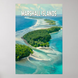 Marshall-Inseln Illustration Reise Kunst Vintage Poster