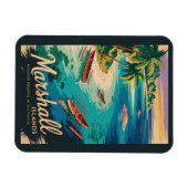 Marshall Islands Coast Illustration Travel Art Magnet (Horizontal)