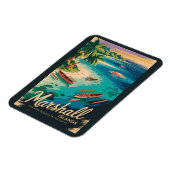 Marshall Islands Coast Illustration Travel Art Magnet (Linke Seite)