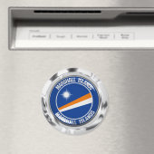 Marshall Islands Round Emblem Magnet (In Situ (Geschirrspüler))