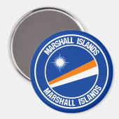 Marshall Islands Round Emblem Magnet (Vorderseite/Rückseite)