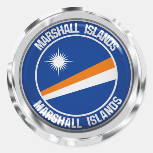 Marshall Islands Round Emblem Runder Aufkleber (Vorderseite)