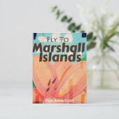 Marshall Islands Vintage Reiseplakat Postkarte (Stehend Vorderseite)