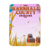 Marshall Landkreis '1836' Indiana Reiseplakat. Magnet (Vertikal)