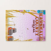 Marshall Landkreis '1836' Indiana Reiseplakat. Puzzle (Horizontal)