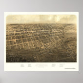 Marshall, MI Panoramic Map - 1868 Poster (Vorne)