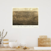 Marshall, MI Panoramic Map - 1868 Poster (Küche)