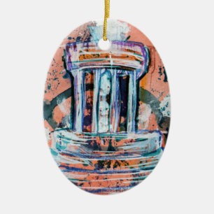 Marshall Michigan Brooks Memorial Fountain Tourist Keramik Ornament