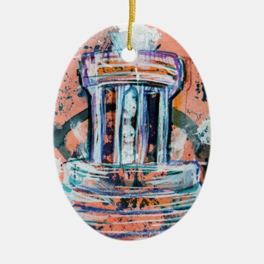 Marshall Michigan Brooks Memorial Fountain Tourist Keramik Ornament (Vorne)