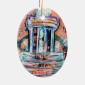 Marshall Michigan Brooks Memorial Fountain Tourist Keramik Ornament (Hinten)