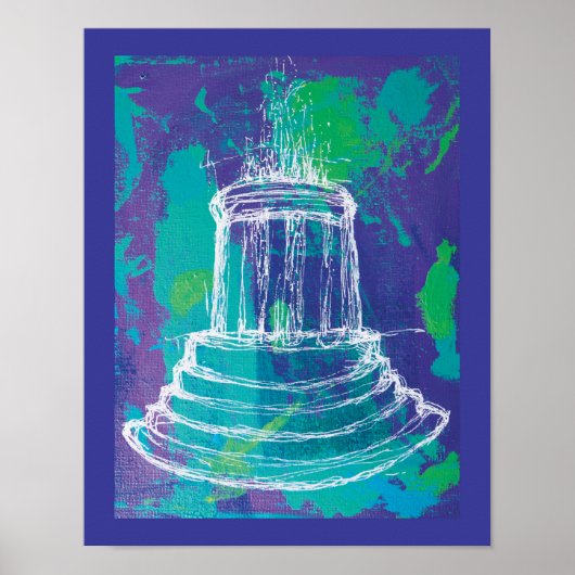 Marshall Michigan Fountain                         Poster (Vorne)